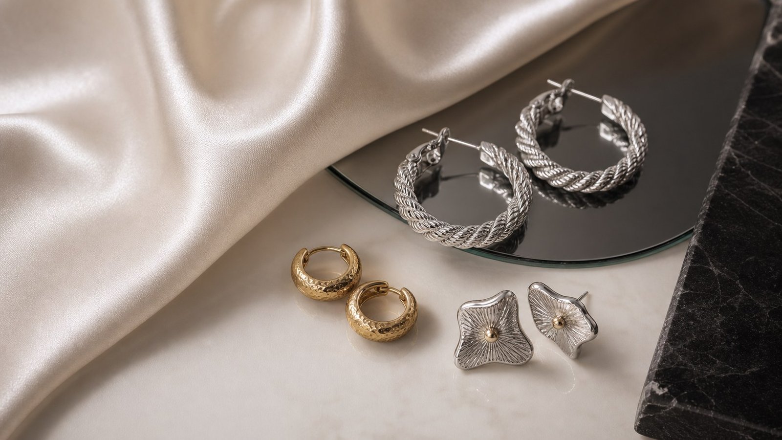 How to Style Textured Pearl Halo Stud Earrings With Everyday Jewelry